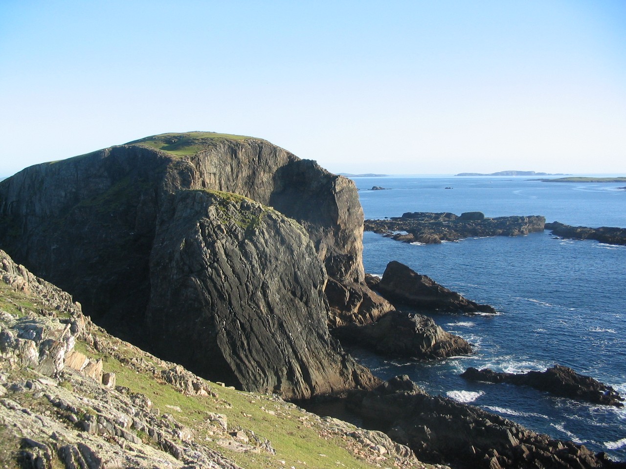 At the western end of the island which is fully exposed to the Atlantic.