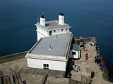 The platform at the West Lighthouse, 100 metres above the sea, where the public may view thousands of seabirds on the nearby seastacks.